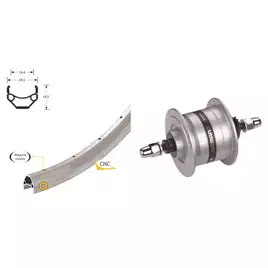 Koło przód 28" piasta prądnica Shimano 6V 3W