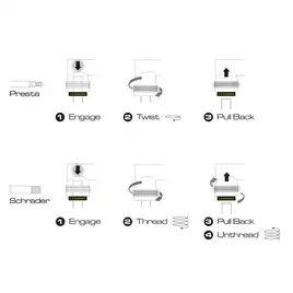 Pompka ręczna BIRZMAN Scope Apogee (Presta/Schrader), 120psi/8.3 bar, Długość 220mm, CNC, Srebrno-Czarna
