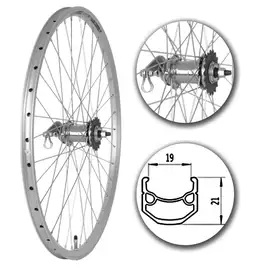 Koło 26" Tył PS/O Alu Stożek Srebrna Torpedo Velo