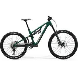 Merida One-Sixty 6000 2025 w kolorze Silk Deep Forest Green – karbonowy full enduro z zawieszeniem RockShox Zeb Select i damperem Vivid Select.