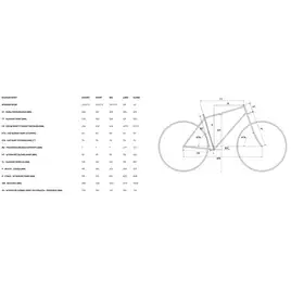 Geometria ramy Merida One-Sixty 2025 – szczegółowy wykres z oznaczeniami wymiarów i kątów dla rozmiarów XS–XL.