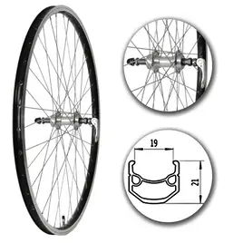 Koło tylne rowerowe 28 cali stożkowe czarne V-Brake pod wolnobieg z zaciskiem QR
