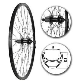 Koło tylne 29 cali Disc czarne stożkowe pod kasetę 8–11 rzędów z zaciskiem QR