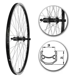 Koło tylne rowerowe 28 cali czarne stożkowe V-Brake z piastą Shimano pod kasetę 8/9