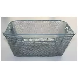Kosz na tylny bagażnik BASIL BASKET-4 + haczyki mocujące Bottom hooks, stalowy srebrny (DWZ)