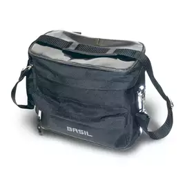 Torba na kierownicę z mapnikiem BASIL MALI HANDLEBAR BAG 8L, mocowanie na rzepy, wodoodporny poliester, czarna (NEW)