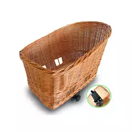 Kosz na tylny bagażnik BASIL PASJA dla zwierząt 50cm + SENNA system clamp device, wiklinowy varnished natural (NEW)